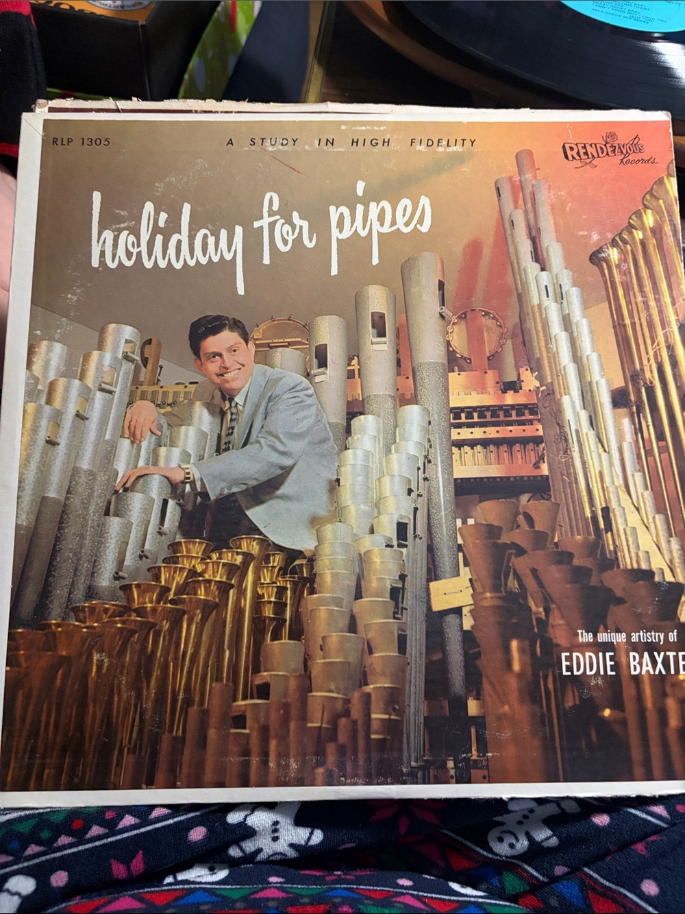 Holiday for Pipes Vinyl Album Cover - Eddie Baxter